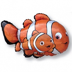 Фольгированный шар "Рыба-клоун Немо, Оранжевый,", 86 см